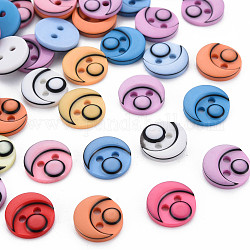 Пластиковые кнопки 2-отверстие, голова, разноцветные, 11.5x2 мм, отверстие : 1.6 мм