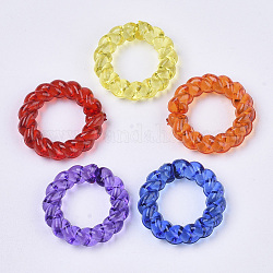 Transparentem Acryl Verknüpfung Ringe, gefärbt, runden Ring, Mischfarbe, 21x5 mm, Innendurchmesser: 12 mm