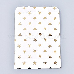 Экологичные пакеты из крафт-бумаги со звездным рисунком, подарочные пакеты, сумки для покупок, прямоугольные, золотые, 18x13x0.01 см