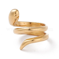 Ионное покрытие (ip) 304 кольцо на палец из нержавеющей стали, змея, золотые, Размер 6~9, 16~19 мм