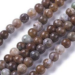Naturelles africaines perles d'opale brins, ronde, 6mm, Trou: 1mm, Environ 48~50 pcs/chapelet, 15.7 pouce