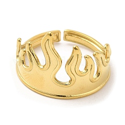 304 открытое кольцо из нержавеющей стали, пожар, золотые, размер США 7 (17.3 мм)