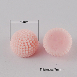 Resin Cabochons, Half Round, Pearl Pink, 10x7mm