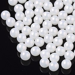 ABS Plastic Imitation Pearl Beads, Matte Style, No Hole/Undrilled, Round, White, 5mm, about 5000pcs/bag