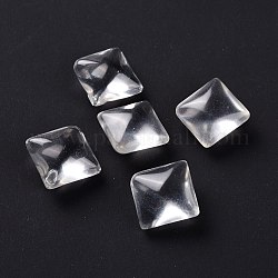 Perles de cristal de quartz naturel, pas de trous / non percés, pour création de fil enroulé pendentif , losange, 15x15x9mm