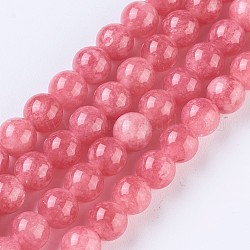 Fili di perline di gemstone naturale, tondo, rosso, 6mm, Foro: 1.2 mm, circa 60~64pcs/filo, 15 pollice ~ 15.2 pollici (38~38.5 cm)