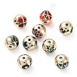 K9 perles de verre, avec les accessoires en laiton, ronde, couleur mixte, 10mm, Trou: 1.2mm