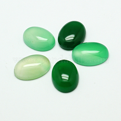 Teints cabochons ovales de jade naturel, verte, 25x18x6mm