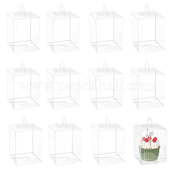 Nbeads 20 Stück hängende transparente Geschenkboxen, 3.1x3.1x3.9,[5] cm große, durchsichtige, rechteckige Pralinenschachtel aus PVC für Süßigkeiten, Schokolade, Formen, Weihnachten, Hochzeit, Party, Ornamente, Geschenke