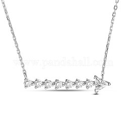 Серебряные ожерелья со стрелками из стерлингового серебра Tinysand 925 и сверкающими фианитами, с карабин-лобстерами , серебряные, 22.5 дюйм (включая регулируемую цепь 1 дюйма), размер упаковки: 9.5x9x2.7 см