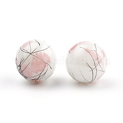 Chapelets de perles en verre peint brossé & cuisant, ronde, rose, 10mm, Trou: 1mm, Environ 80 pcs/chapelet, 31.4 pouce