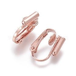 Risultati dei convertitori di orecchini a clip in ottone, per le orecchie non forato, oro roso, 15.5x12x7.5mm, Foro: 0.6 mm