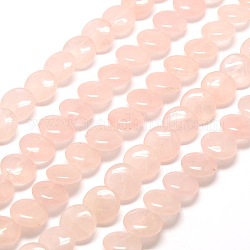 Natural Rose Quartz Beads Strands, Flat Round, 12x5mm, Hole: 1mm, about 40pcs/strand, 15.7inch