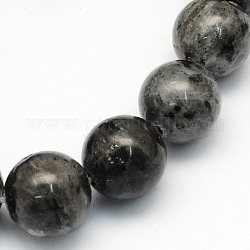 Natürliche runde Perlenstränge aus Larvikit, 10.5 mm, Bohrung: 1.2 mm, ca. 36 Stk. / Strang, 15.7 Zoll