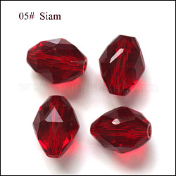 Imitazione branelli di cristallo austriaco, grado aaa, sfaccettato, ovale, rosso scuro, 8x6mm, Foro: 0.7~0.9 mm