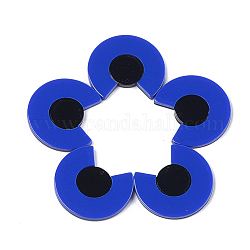 Colgantes de acetato de celulosa (resina), gran semicírculo, azul, 33.5x37.5x3.5mm, agujero: 1.5 mm