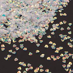 Пластиковые бусины с блестками, шитье ремесленных украшений, алмаз, голубой, 3.5x3.5x0.5 мм