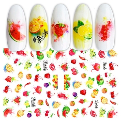 Autocollants d'ongle, auto-adhésif, autocollant, pour les décorations d'ongles, motif de fruits, colorées, 123x80mm