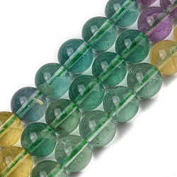 Chapelets de perles en fluorite naturel, ronde, 8mm, Trou: 1.2mm, Environ 49 pcs/chapelet, 15.67~15.75'' (39.8~40 cm)