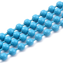Латунные шариковые цепи ручной работы, пайки, с катушкой, глубокое синее небо, 3 мм, 32.8 фут (10 м) / рулон
