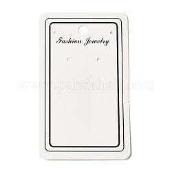 Papel rectangular un par de tarjetas de exhibición de pendientes con orificio para colgar, tarjeta de exhibición de joyería para almacenamiento de aretes, blanco, 10x6x0.05 cm, agujero: 2 mm