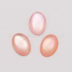 Natural Pink Shell Oval Flatback Cabochons, 6x4x1mm
