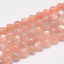Натуральный Sunstone бисер пряди, класс А, круглые, розовые, 6 мм, отверстие : 0.8 мм, около 64 шт / нитка