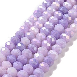 Fili di perle di vetro elettrolitico sfaccettato, ab colore placcato, rondelle, lilla, 7~7.5x5.5~6mm, Foro: 1.4 mm, circa 65pcs/filo, 15.35~15.55 pollice (39~39.5 cm)