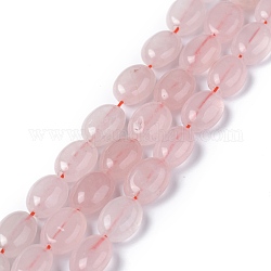 Granos naturales de abalorios de cuarzo rosa, oval, 8x6x3.5~4mm, agujero: 1 mm, aproximamente 45~52 pcs / cadena, 15.16~15.74 pulgada (38.5~40 cm)
