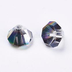 Perles d'imitation cristal autrichien, grade AAA, facette, cône, colorées, 9.5x7mm, Trou: 0.9~1mm