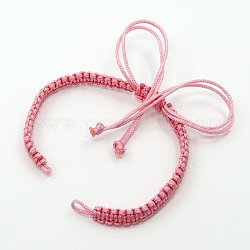 Geflochtene Nylonschnur für DIY Armband machen, rosa, 145~155x5x2 mm, Bohrung: 2~4 mm