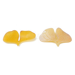 Plastic Pendants, Leaf, Gold, 20x32x4mm, Hole: 1.2mm