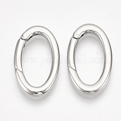 304 anelli porta molla in acciaio inossidabile, anelli ovali, colore acciaio inossidabile, 9 gauge, 28x16x3mm, diametro interno: 21x10mm