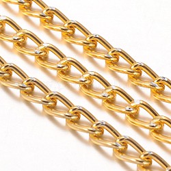 Алюминиевые скрученные цепи, бордюрные цепи, несварные, без свинца и без никеля , золотые, 8.5x6x1.5 мм