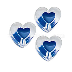 Прозрачные бусины из акриловой эмали, сердце, Marine Blue, 18x10 мм, отверстие : 2.5 мм, о 500 г / мешок