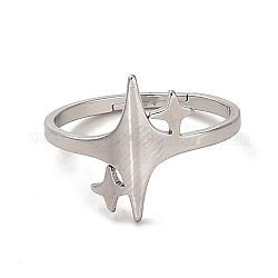 304 anillo ajustable de acero inoxidable, estrella, color acero inoxidable, nosotros tamaño 6 1/4 (16.7 mm)