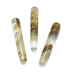 Синтетические стеклянные бусины из тигрового стекла, нет отверстий / незавершенного, для проволоки завернутые кулон материалы, колонка, 71.5x12~12.5 мм