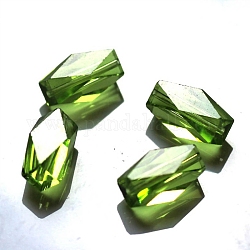 Имитация австрийских кристаллов, класс AAA, граненые, колонка, желто-зеленый, 8x5.5 мм, отверстие : 0.7~0.9 мм