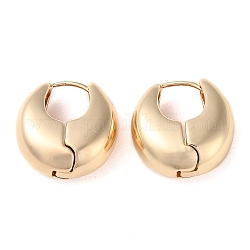 Толстые серьги-кольца из латуни с реечным покрытием, плоско-круглые, золотой свет, 17x8.5 мм