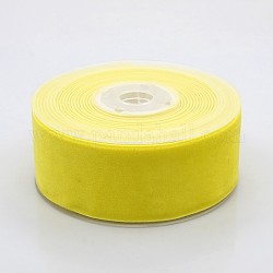 Polyester Samtband für Geschenkverpackung und Festivaldekoration, Gelb, 1-1/2 Zoll (38 mm), etwa 20 yards / Rolle (18.29 m / Rolle)