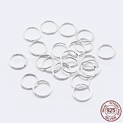 925 anillos redondos de plata esterlina, anillos de salto soldados, anillos de salto cerradas, plata, 22 calibre, 4x0.6mm, diámetro interior: 2.5 mm