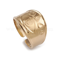 Chapado en iones (ip) 304 anillo de acero inoxidable con ojo abierto para mujer, real 14k chapado en oro, diámetro interior: 16.8 mm