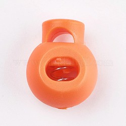 プラスチック製の鉄スプリングコードロック  ダークオレンジ  20x15x15mm  穴：6x4mm