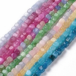 Natural Quartz Beads Strands, Dyed & Heated, Cube, Mixed Color, 5~7x5~7x5~7mm, Hole: 0.8mm, about 66~71pcs/strand, 14.80~ 15.08 inchi(37.6~38.3cm)