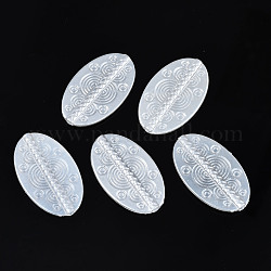Perles d'imitation perles en plastique ABS, ovale, blanc crème, 37x22x3mm, Trou: 1.8mm, environ 520 pcs/500 g