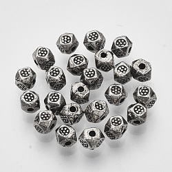 Ccb Kunststoff-Perlen, Vieleck, Antik Silber Farbe, 3.5x4x4 mm, Bohrung: 1.2 mm, ca. 9200 Stk. / 400 g