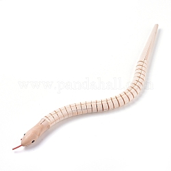 未完成の木製のくねくね蛇  柔軟な木のヘビ  テーマの誕生日パーティー用品  ハロウィンの小道具  アンティークホワイト  503x16~17mm