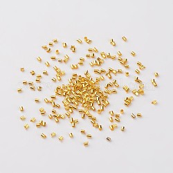 Messing Crimpperlen, Cadmiumfrei und Nickel frei und Bleifrei, Tube, golden, ca. 1.5 mm Durchmesser, Bohrung: 1 mm