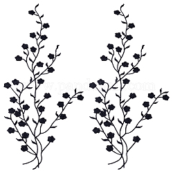 Аксессуары для вышивки из хлопка, аппликация, цветок, чёрные, 450~470x1 мм