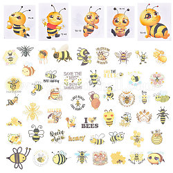Nbeads ПВХ самоклеющиеся наклейки, набор водонепроницаемых стикеров для ноутбука с пчелой для детей, пчелы, 2.3~7.6x3.7~8.5x0.02 см, 50 шт / пакет, 1bag